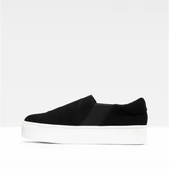 Vince women Warren platform sneaker suede black 7 - Picture 2 of 5